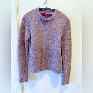 Sies Marjan Metallic Knit Sweater Holiday Glitter Pink Size S